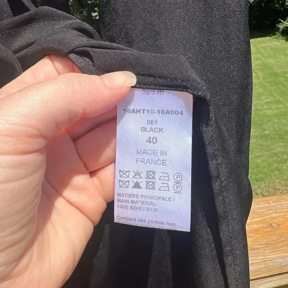 Chloe tie neck silk button down blouse size 40/large - Picture 5 of 11